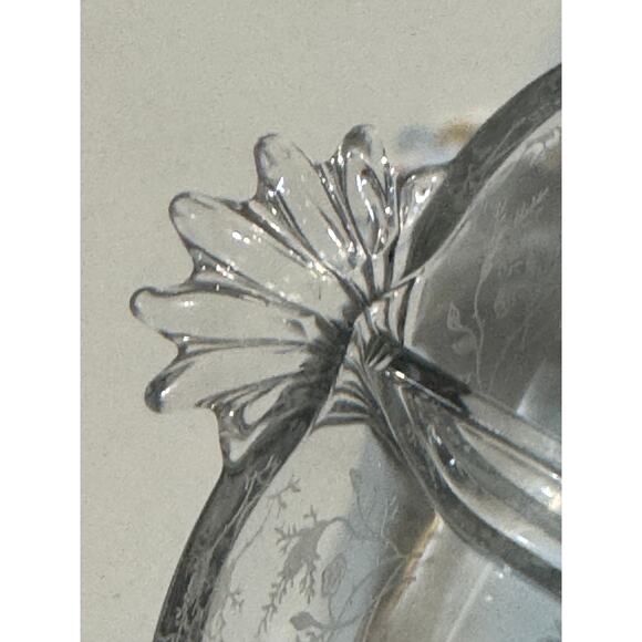 Fostoria · Chintz Etched Glass · Divided Dish · Rose Floral Pattern · Clear - Picture 4 of 10